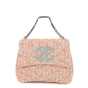 Chanel handbag with Coco mark, decacoco, chain handle, tweed CHANEL bag